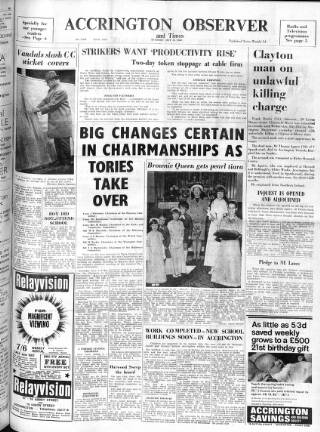 cover page of Accrington Observer and Times published on May 13, 1969